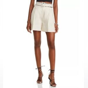 Staud Eris Linen Belted Shorts 10
